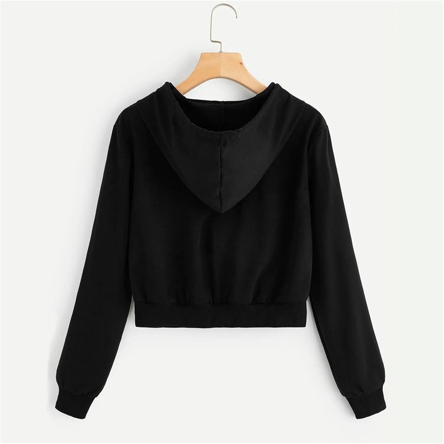 Women's Cropped Hoodies Fall Outfits Long Sleeve Zip Up Sweatshirt with Pocket Lightweight Hooded Pullover Tops