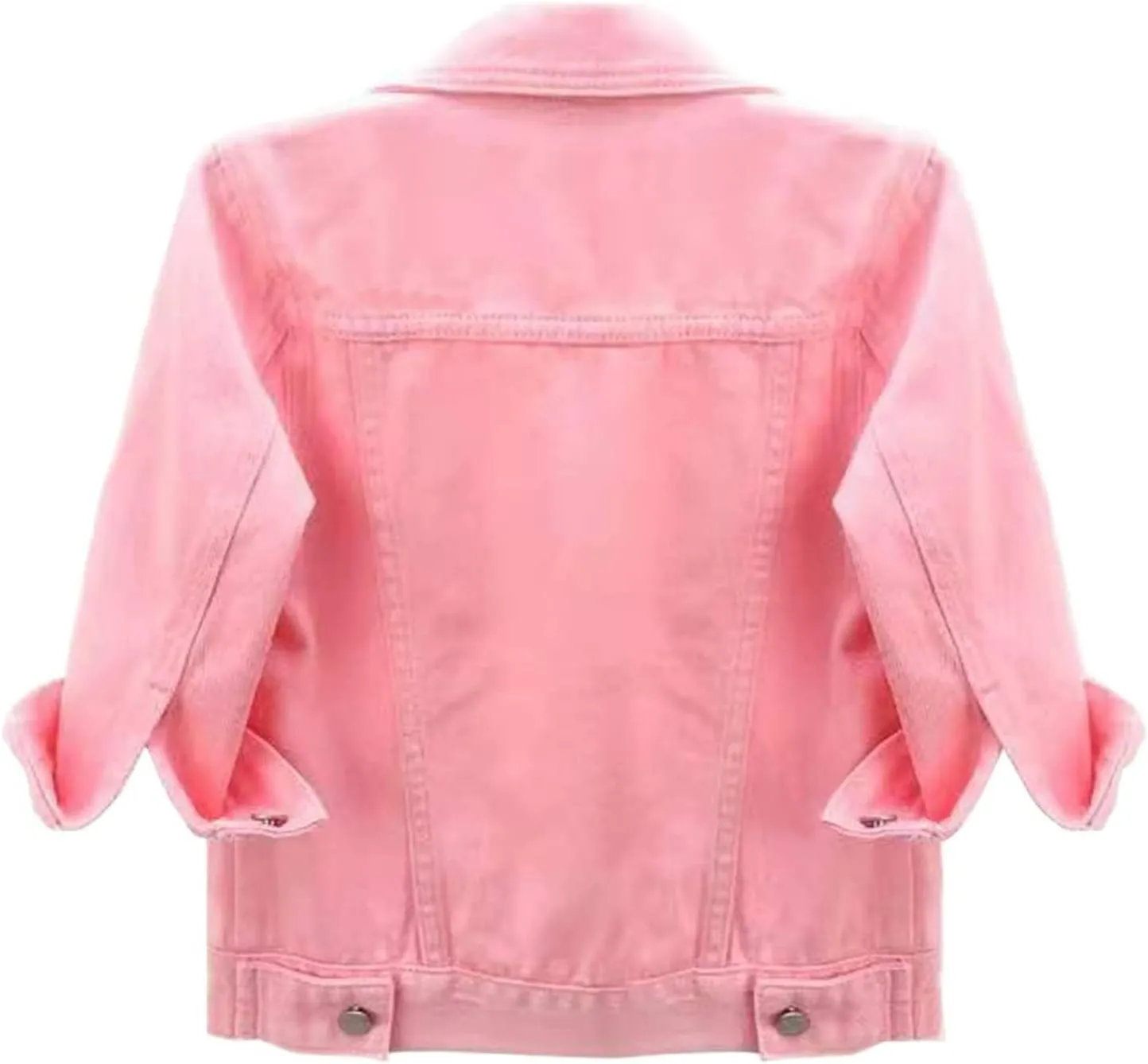 Womens Short Denim Jacket 3/4 Sleeve Jean Jacket Lapel Button Down Trucker Jean Jackets Coats