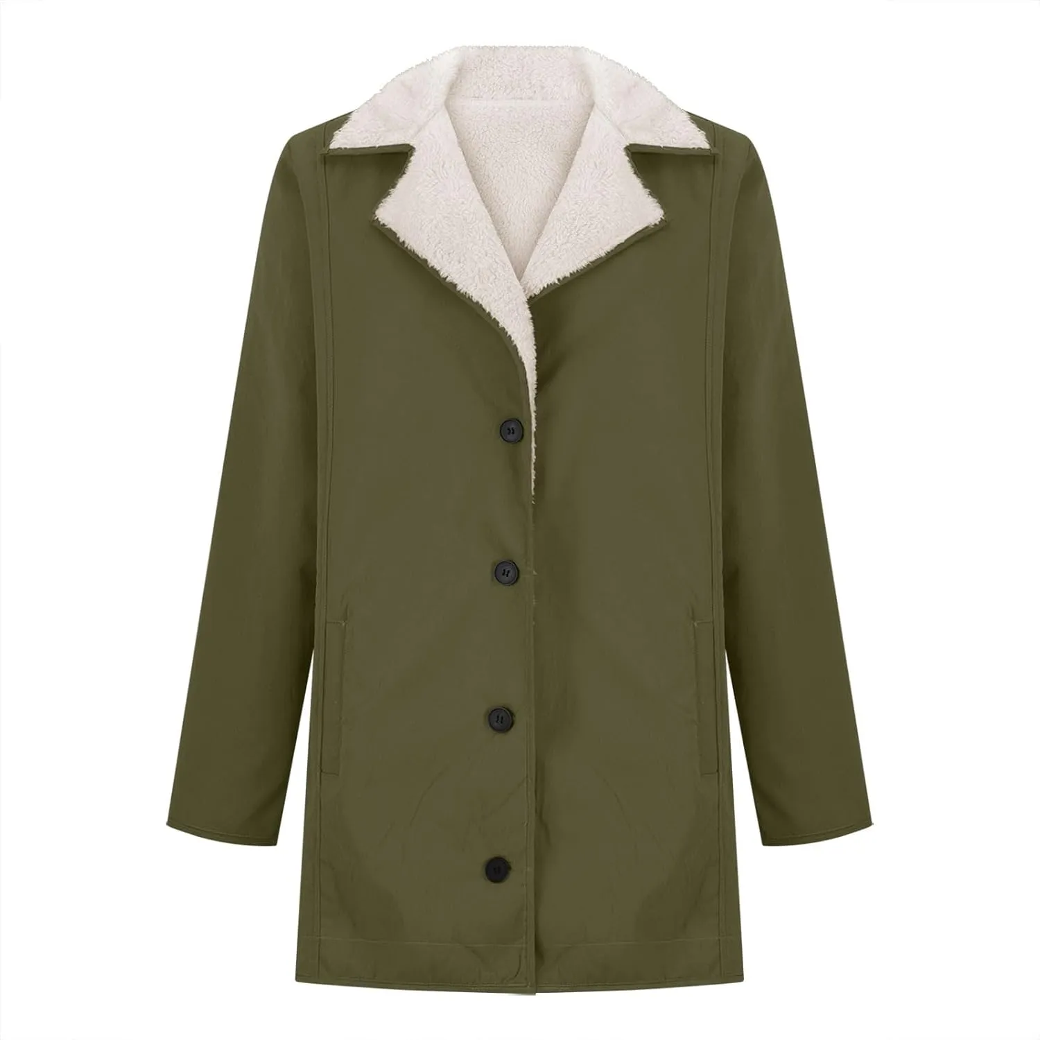 Womens Winter Coats Fleece Lined Sherpa Jackets Warm Long Sleeve Casual Lightweight Wool Jackets Coats Outerwear 2024